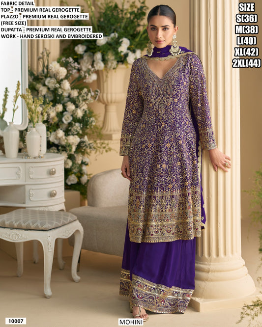 Hand Seroski and Embroidered Plazzo set