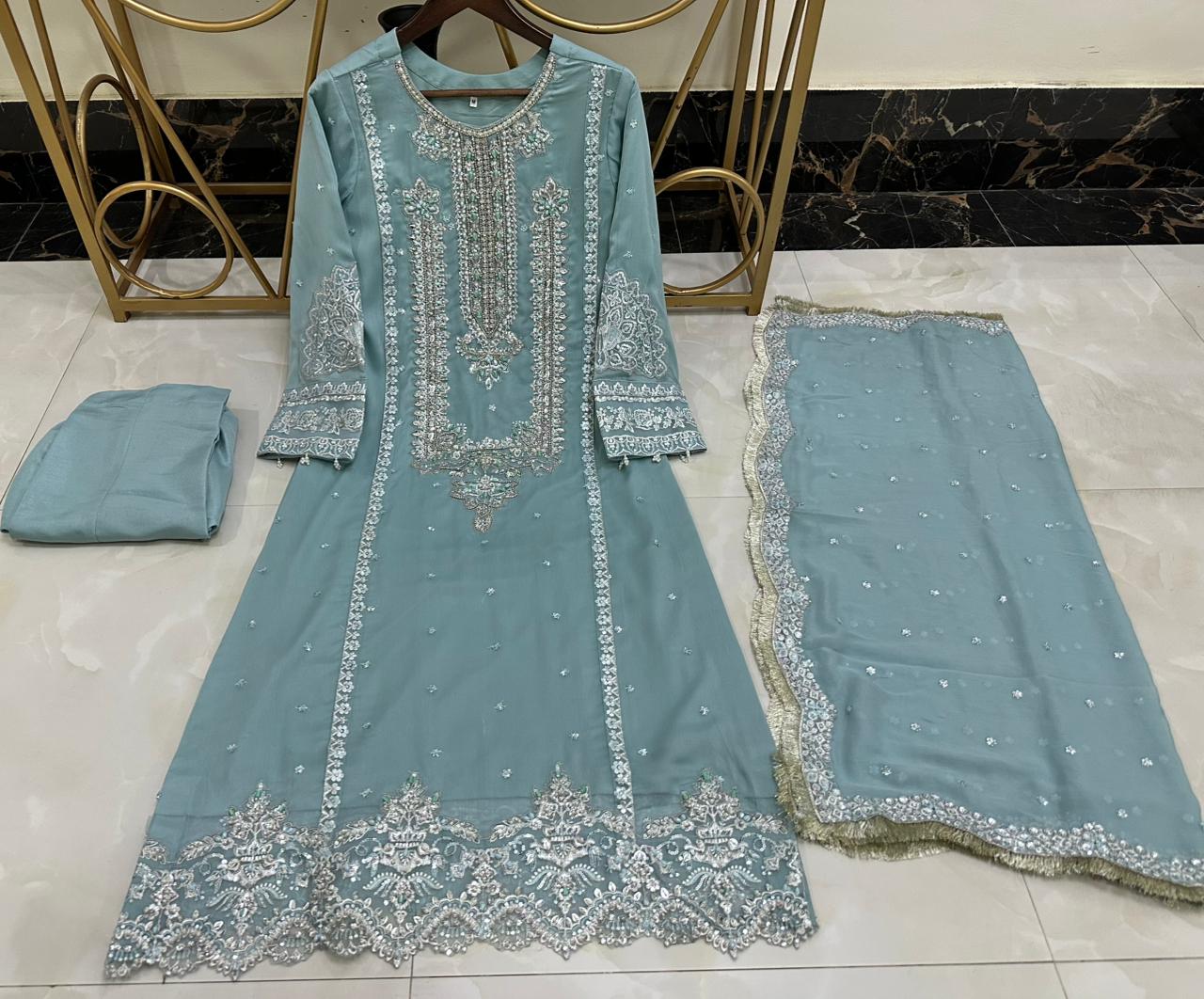 Chiffon Beautiful Handwork suit
