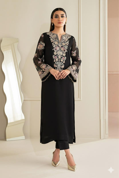 Chiffon Embroidered Dress