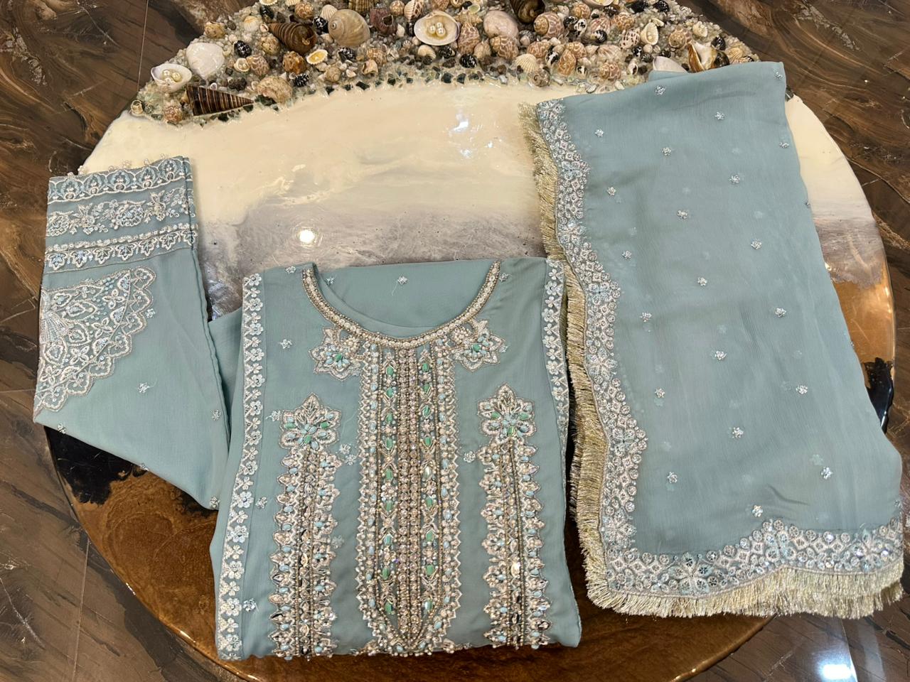 Chiffon Beautiful Handwork suit