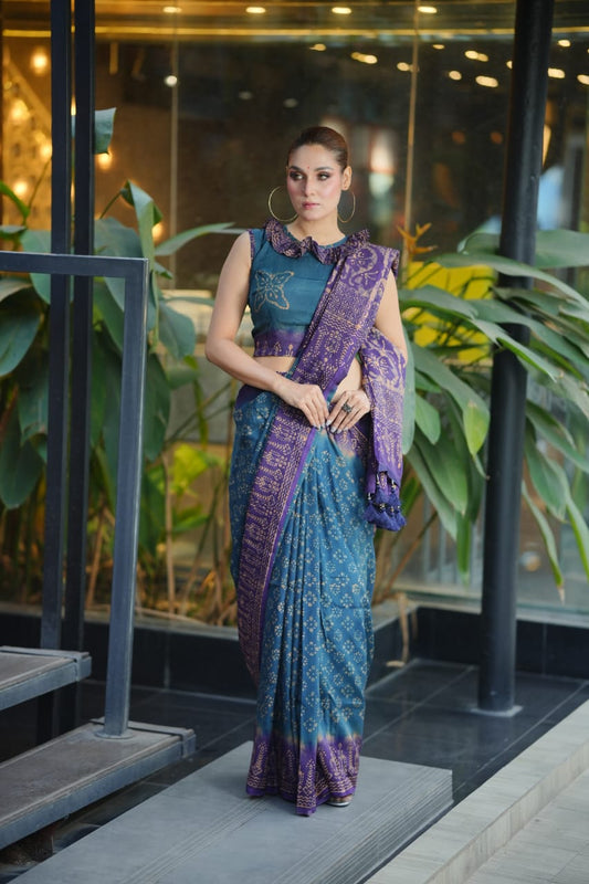 Vegetable Batik Saree – Handcrafted Elegance