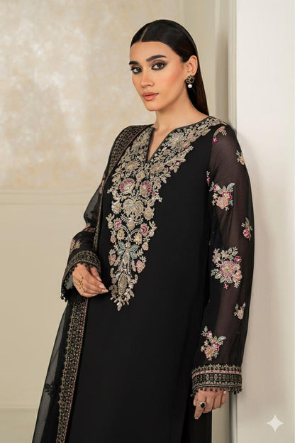 Chiffon Embroidered Dress