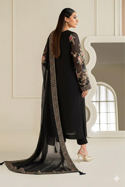 Chiffon Embroidered Dress